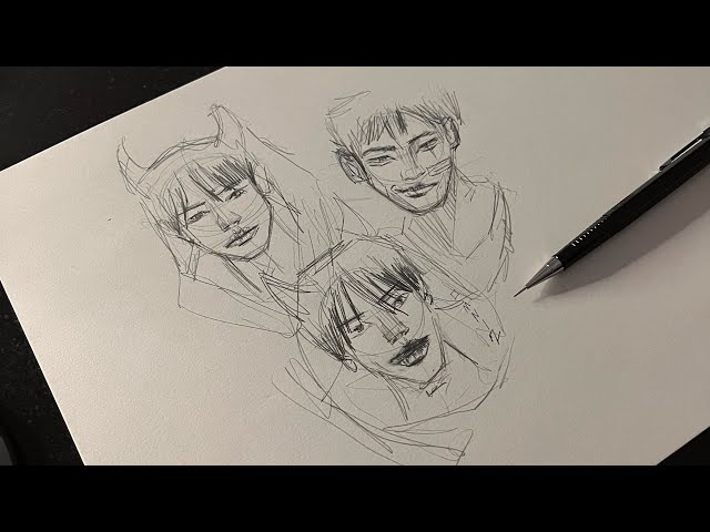 SKETCH WITH ME | How I draw the face using a reference