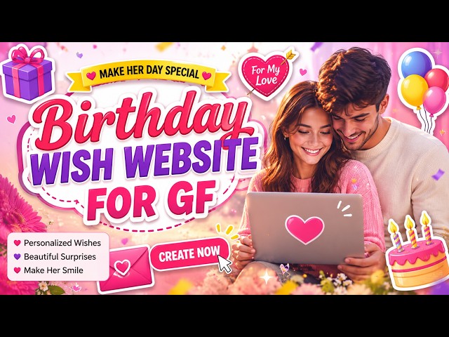 Happy birthday gift using HTML and CSS code | Birthday wish for Gf