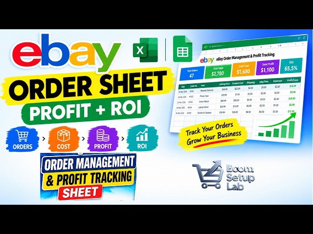 eBay Order Management & Profit Tracking Sheet (2026) | Excel Live Tutorial