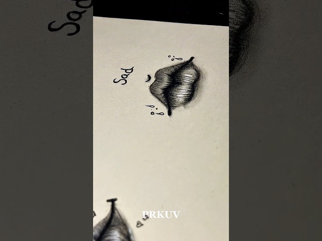 🍿 🍿 Drawing Lips tutorialhappy and sad✏️✨#drawing #tutorial #howtodraw #sketch #art #shorts