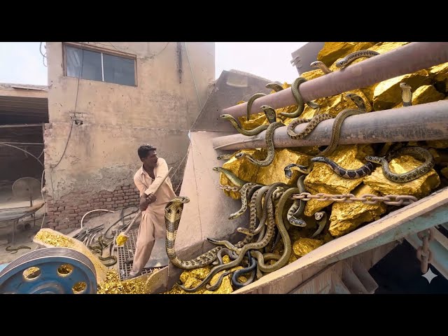INSANE Rock Crushing Skills | Worker Pushes Giant Boulder Into Crusher Machine! #stonecrusher 