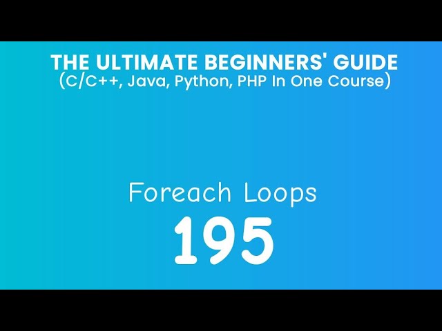 194. For each Loops