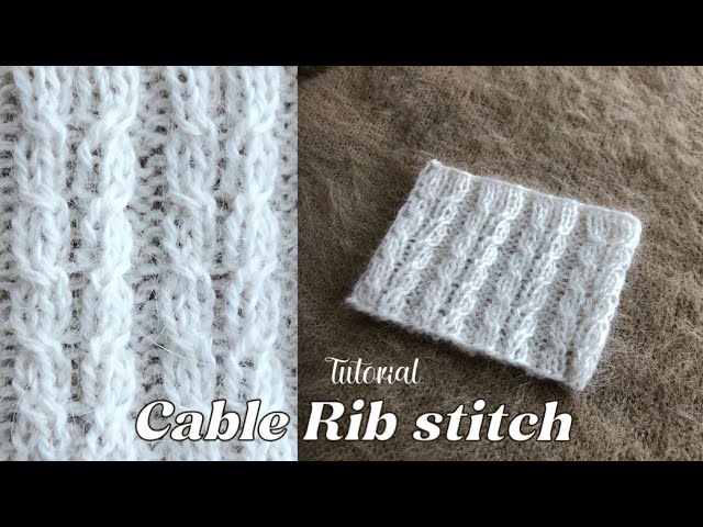 Knitting Pattern : Cable Rib stitch tutorial 🪽 How to knit cable rib stitch