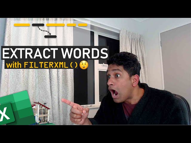 Crazy Excel tip - Use FILTERXML to extract words from sentence