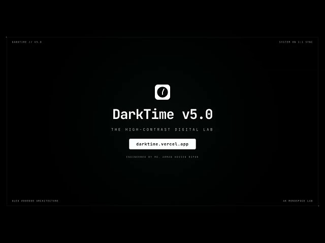 DarkTime v5.0 — Fullscreen OLED Clock App for Desktop | Zero Distraction Focus Tool