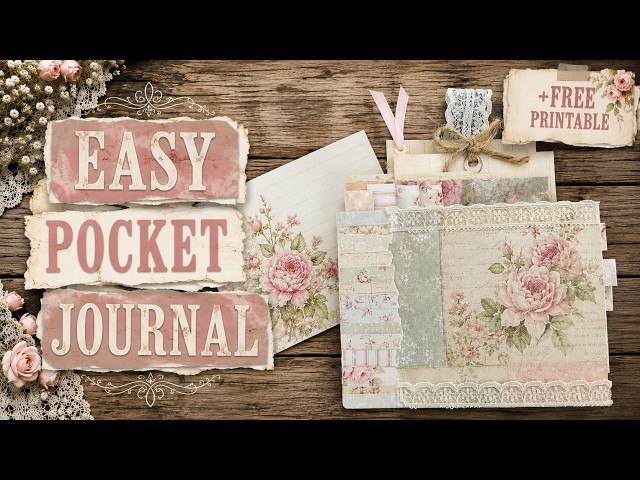 Glue & Paper Are All You Need! 🤍No Sew Pocket Journal Tutorial + FREE PRINTABLE