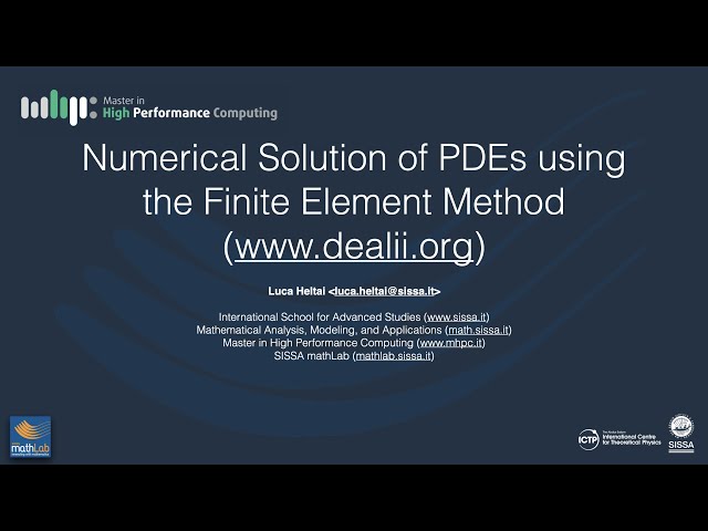 Numerical Solution of PDEs Using the Finite Element Method - Lecture 05