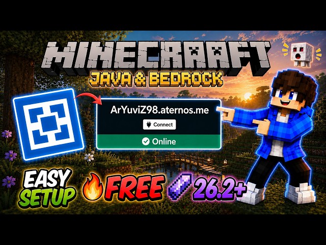 How to Make a FREE Minecraft Server on Aternos (Java + Bedrock + Plugins) | 2026
