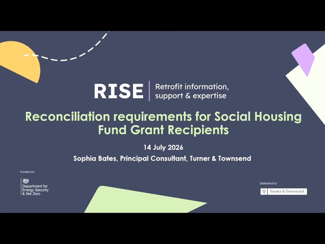 Reconciliation Requirements for Social Housing Fund Grant Recipients | RISE Masterclass