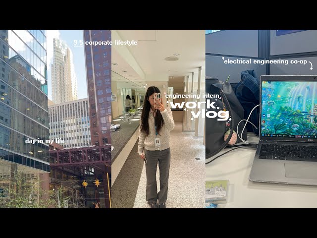 ENGINEERING INTERN VLOG 🖇️📁⋆｡ a work day in my life @ my co-op, 7am grwm, corporate lifestyle