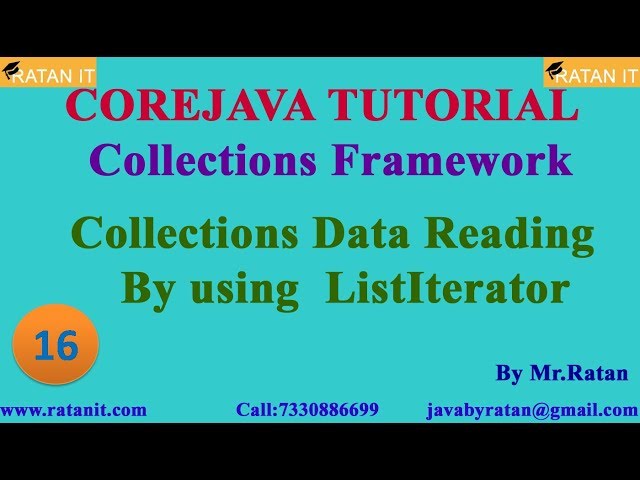 Core java Tutorial || Collections Framework || video-16 || ListIterator Cursor || By Ratan Sir