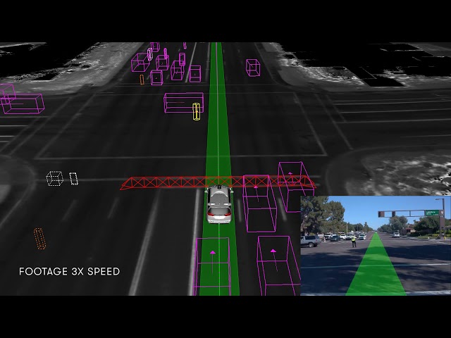 Waymo's autonomous driving technology navigates a police controlled intersection
