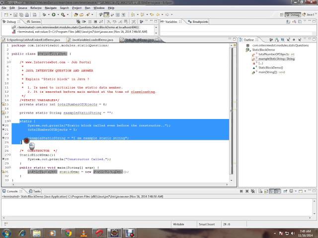 STATIC BLOCK IN JAVA DEMO TAMIL