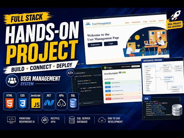 Full Stack .NET Real-World Project | User Management System with APIs & SQL