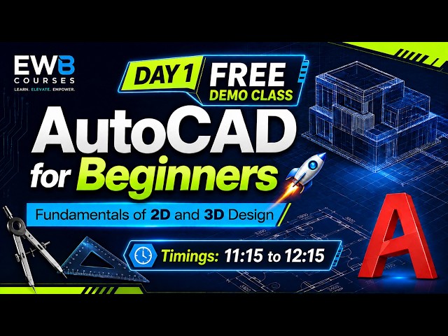 AutoCAD Tutorial for Beginners 2026 | Day 1: 2D Drafting & 3D Basics