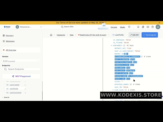 reddit data scraper api - scrape reddit user profile