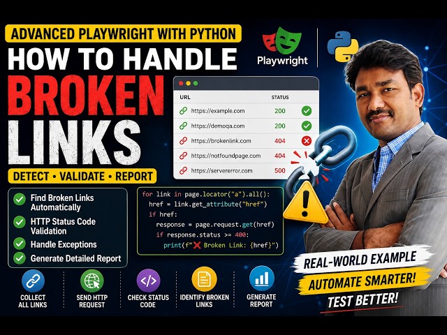 How to handle broken links Playwright with Python. #playwright #playwrightpython