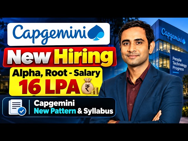 Capgemini New Hiring Alpha, Root - Salary 16LPA | Capgemini New Pattern & Syllabus