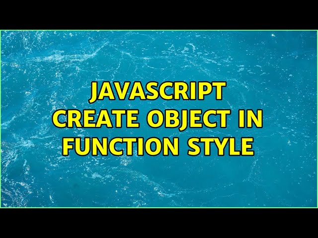 Javascript create object in function style