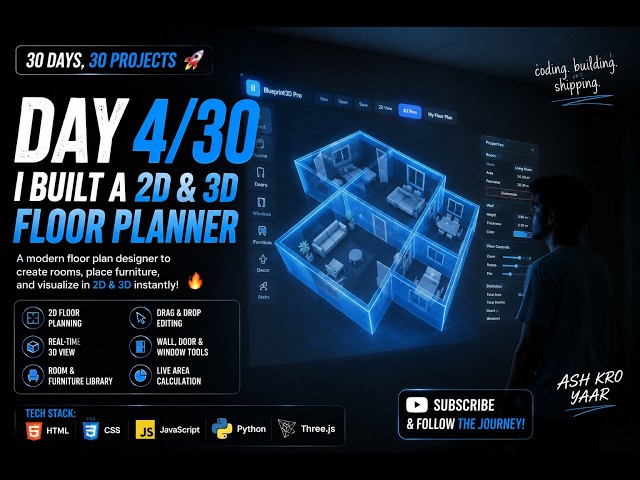Day 4 of 30 Days 30 Projects 🚀 | I Built a 2D & 3D Designer | IRON MEN | ASH KRO YAAR | HTML Python