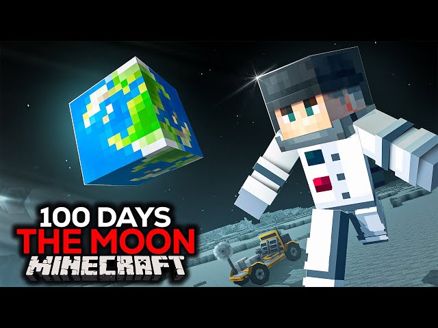 I Barely Survived 100 Days on the Moon in Hardcore Minecraft