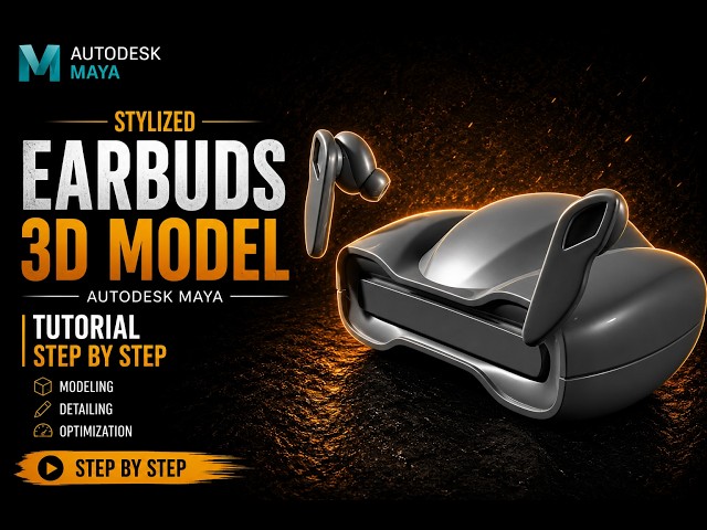 EAR BUDS MODEL  in Autodesk Maya | Easy steps  | background modeling |