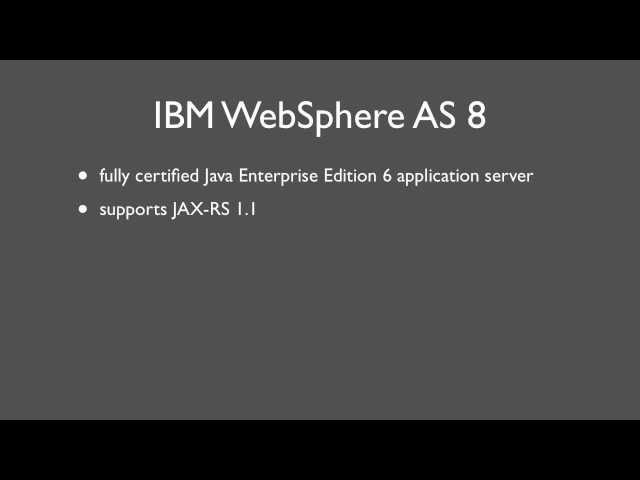 IBM WebSphere Application Server V8: Developing RESTful Web Services (JAX-RS)