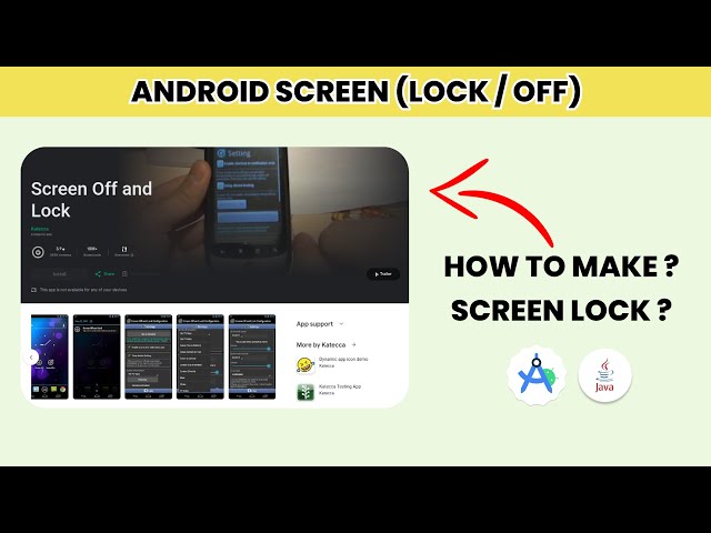 Android screen lock or off in java 🔥