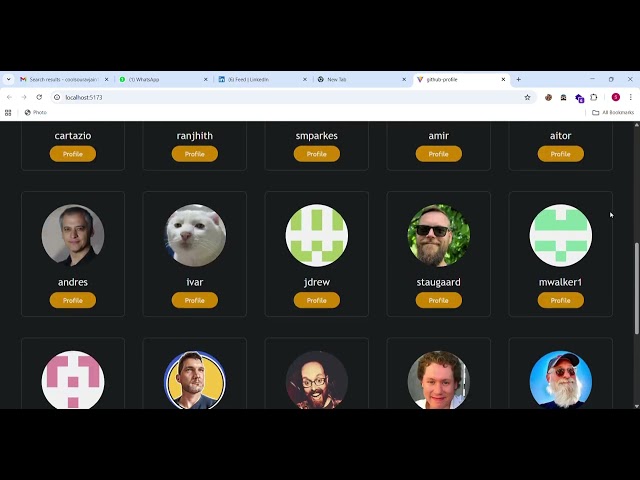 Fetch GitHub User Profiles using API | React.js Project | Search & Display User Cards UI