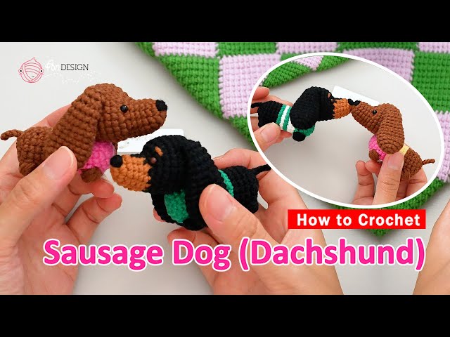 Crochet This Cute and low-sew Dachshund Step by Step 🐶 | Easy & Fun Amigurumi Tutorial