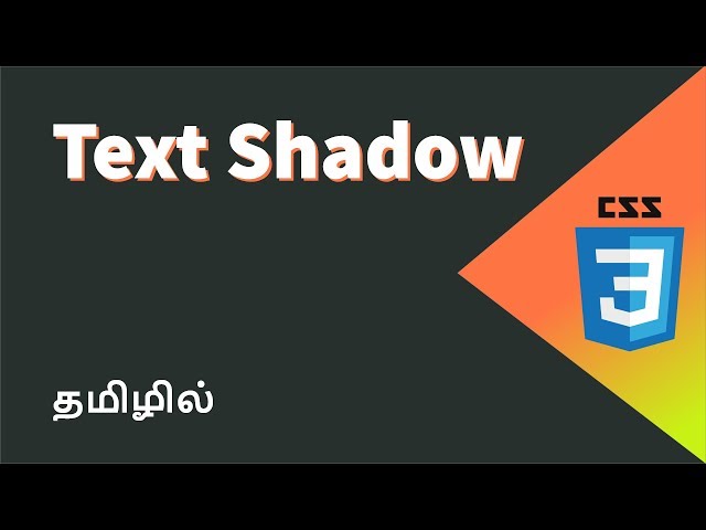 CSS Text Shadow Property Explained in Tamil