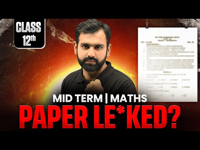 Maths Class 12th | Mid Term 2026 Paper Leaked | Complete Preparation In English