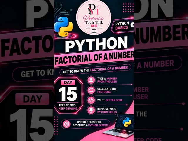 Python Program to Find Factorial of a Number | Python Basics