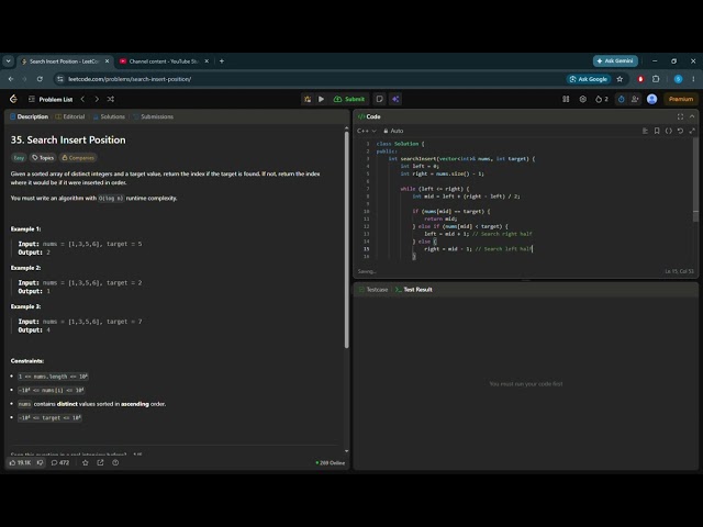 LeetCode | C++ | Search Insert Position