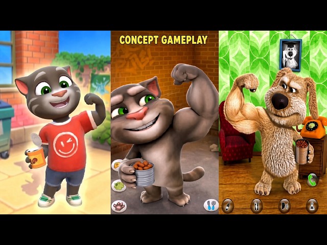 Talking Tom Cat 2026 vs 2016 VS Ben | Ben Copies Old & New Moves In His Own House! Concept Gameplay