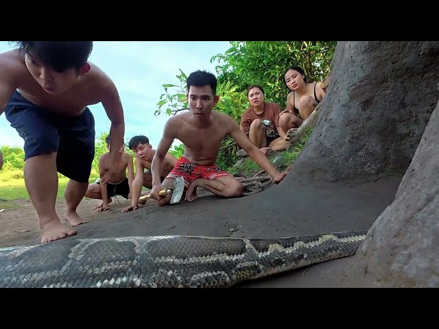 Top 5 Epic Showdowns: Hunters and Pitbulls Rescue Girls from Giant Python Caves