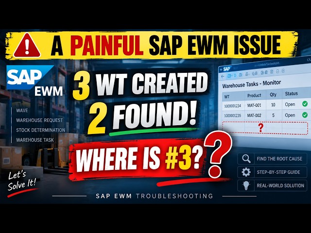 SAP EWM Most Painful Real-World Incident: WT Created but Missing? | 12-Step Troubleshooting Guide!