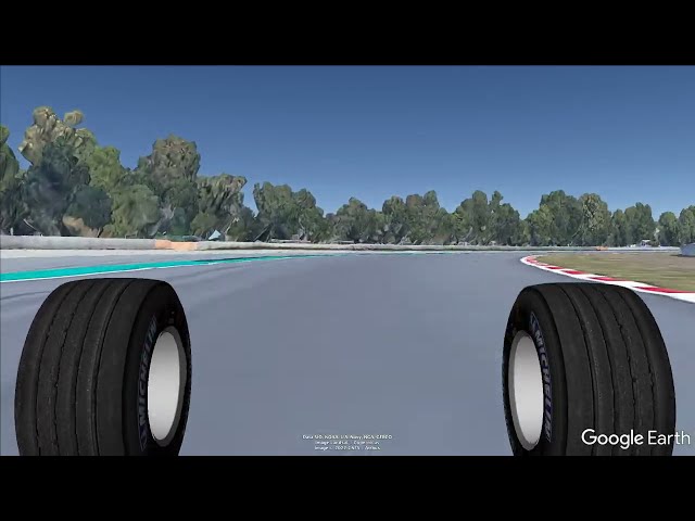 Cockpit view of the optimal control based minimum lap time simulation