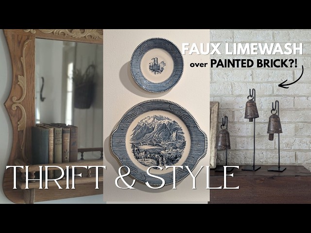 Thrift & Style With Me! / Giving My Painted Fireplace an Aged Limewash Look (without stripping!)