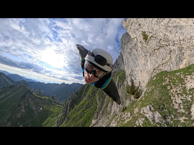 Wingsuit flying a beautiful grass line | Immersive 360 VR