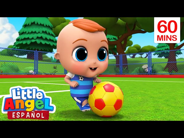 Bebé Juan aprende a jugar fútbol | Canciones Infantiles con Bebé Juan🎵| Little Angel Español