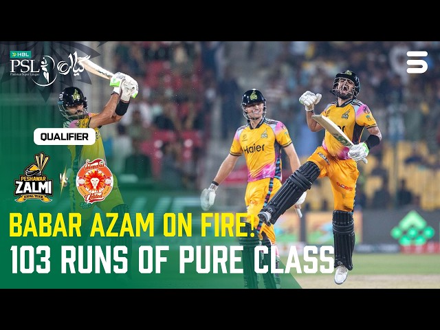 ¡Babar Azam en llamas! 103 carreras de pura clase 🏏 | Peshawar vs Islamabad | Clasificatorio | MZB1U