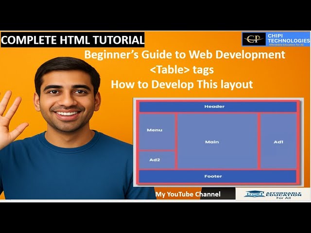 HTML Tutorial - Create a Real-life Web Page Layout 3 - Table - ChiPi Technologies