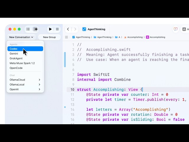 Xcode 27: Configure Agents, AI Chat Providers, and Plug-Ins