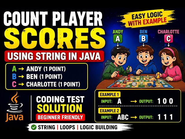 Count Player Scores Using String in Java | Coding Test Solution