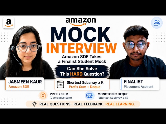 Amazon DSA Mock Interview | Real Coding Interview Experience