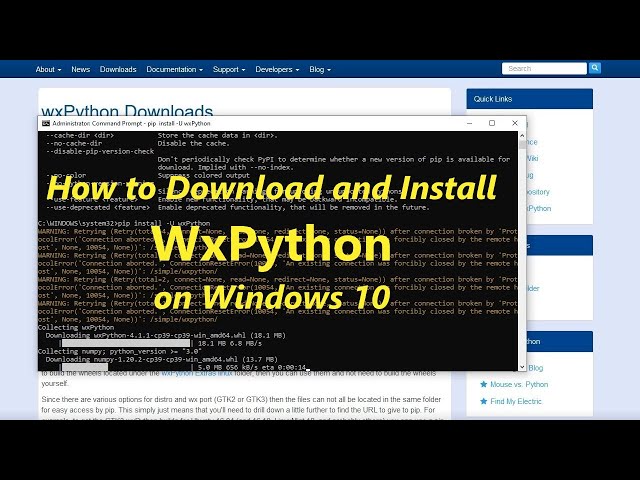 How to install wxpython on Windows 10