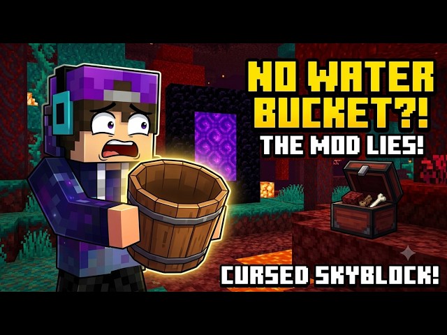 No Infinite Water? Surviving a Cursed Skyblock - Days 30-40