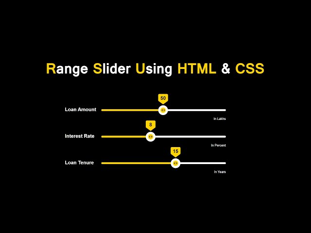 How To Make Range Slider Using HTML and CSS | Create Slider Selector For HTML CSS Website