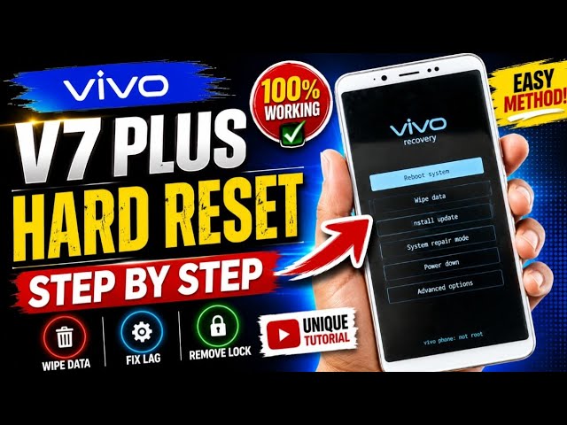 Vivo V7+ Hard Reset | Vivo V7 Plus Unlock Pattern Lock || Pin Password Reset || How to Factory Reset